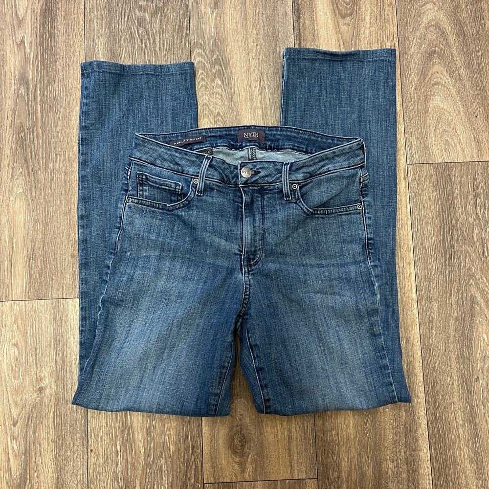 NYDJ Blue Marilyn Straight Jeans Lift x Tuck Technology Size 6